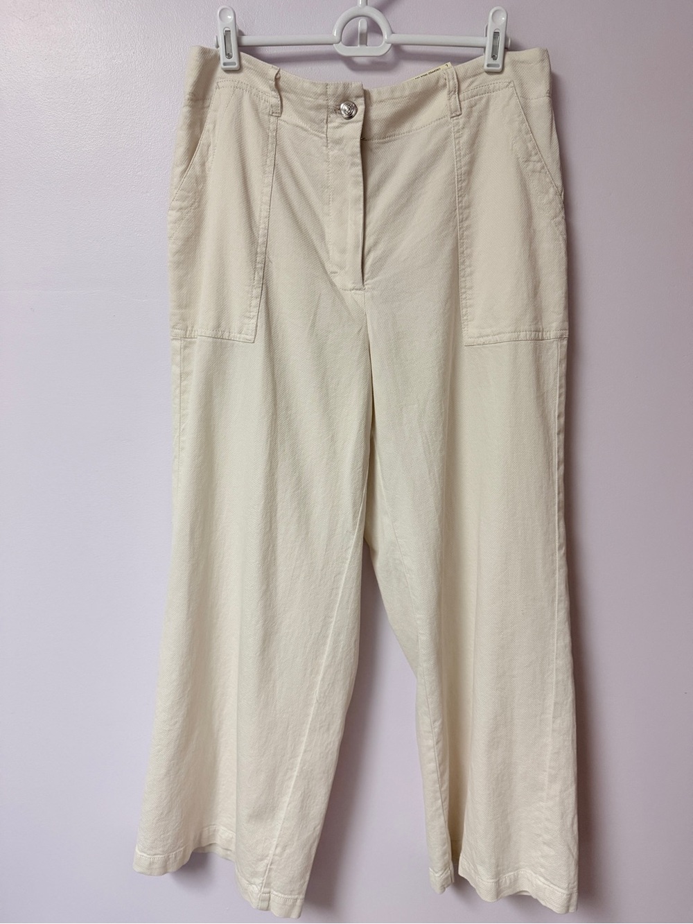 NWT Max Studio London Casual Wide-Leg Cream/off white Pants